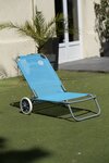Chaise de plage pliable - O'Beach - Avec roulettes - Dimensions : 124 x 64 x 82 cm