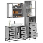 vidaXL Ensemble de meubles de salle de bain 3 Pièces Sonoma gris