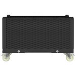 vidaXL Jardinière à roulettes noir 80x50x54 cm PP