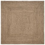 vidaXL Tapis de surface Carré Naturel et Noir 200 x 200 cm Jute