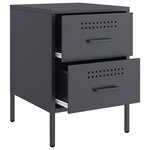 vidaXL Tables de chevet 2 Pièces anthracite 36x39x50 5 cm acier