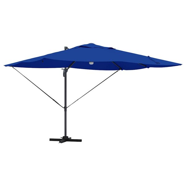 vidaXL Parasol Roma à Bras Déporté Bleu et Noir 352 x 251 x 265 cm