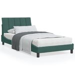 vidaXL Lit avec matelas vert foncé 100x200 cm velours
