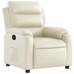 vidaXL Fauteuil inclinable Crème Similicuir