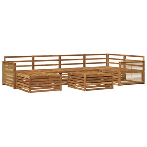 vidaXL Ensemble de canapés d'extérieur 7 Pièces Naturel