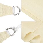 vidaXL Voile d'ombrage 160 g/m² Crème 3/4x3 m PEHD