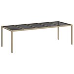 vidaXL Table de jardin pour repas Beige 250 x 100 x 75 cm Poly rotin