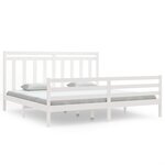 vidaXL Cadre de lit sans matelas blanc 200x200 cm bois massif