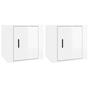 vidaXL Tables de chevet 2 Pièces Blanc brillant 50x39x47 cm