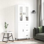 vidaXL Buffet haut Blanc 69 5x34x180 cm Bois d'ingénierie