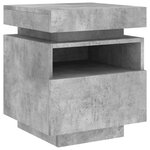 vidaXL Armoire de chevet avec lumières LED gris béton 40x39x48 5 cm