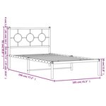vidaXL Cadre de lit métal sans matelas avec tête de lit noir 100x190cm