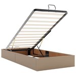 VidaXL Cadre de lit ottoman et matelas cappuccino 200x200cm similicuir
