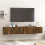 vidaXL Meubles TV suspendus 3 Pièces Chêne fumé 60x30x30 cm