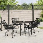 vidaXL Ensemble de salle à manger pour jardin 5 Pièces Noir Poly rotin