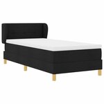 vidaXL Lit à ressorts avec matelas Noir 100 x 200 cm tissu