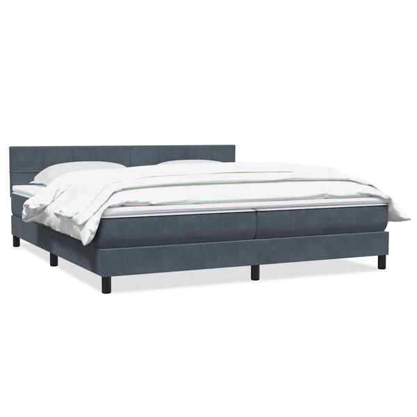 vidaXL Sommier à lattes de lit et matelas gris foncé 200x210cm velours