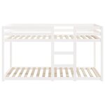 vidaXL Lit superposé Blanc 90x200 cm Bois de pin massif