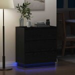 vidaXL Cabinet de chevet avec Noir 71 x 34.5 x 75 cm Bois d'ingénierie