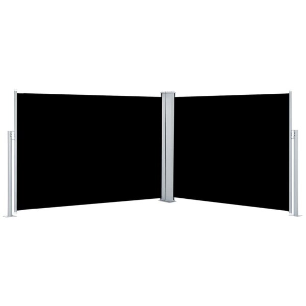 vidaXL Auvent latéral rétractable Noir 100 x 1000 cm