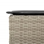 vidaXL Tabourets de bar jardin avec coussins lot de 2 gris clair rotin