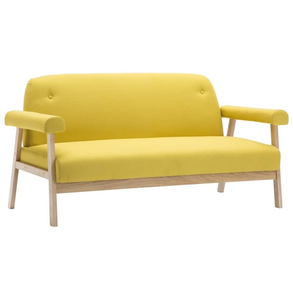 vidaXL Canapé à 3 places Tissu Jaune