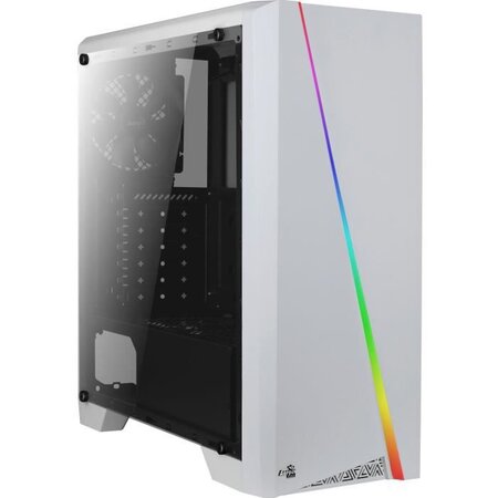 AEROCOOL Boîtier PC Cylon - Avec Fenetre pleine - RGB - Format ATX - Moyen Tour - Blanc