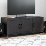 vidaXL Meuble TV noir 100 5x39x43 5 cm acier