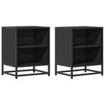 vidaXL Tables de chevet 2 Pièces noir 40x31x50 cm bois d'ingénierie métal