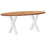 vidaXL Table à manger marron clair bois de chêne massif ovale