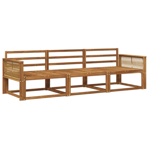 vidaXL Ensemble de canapés d'extérieur 3 Pièces Naturel