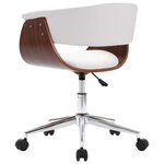 Chaise fauteuil siège pivotante de bureau informatique étude bois courbé et similicuir noir 02_0024084