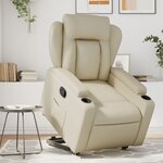 vidaXL Fauteuil inclinable Crème Similicuir