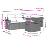 vidaXL Salon de jardin avec coussins 5 Pièces beige résine tressée
