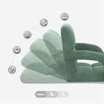vidaXL Fauteuil de sol ajustable Vert Mer Velours