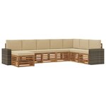 vidaXL Ensemble de canapés d'extérieur 8 Pièces Naturel et Beige