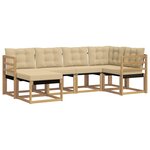 vidaXL Ensemble de canapés d'extérieur 6 pc Blanc et Beige