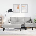 vidaXL Ensemble de canapés 2 pièces avec coussins en tissu gris nuage