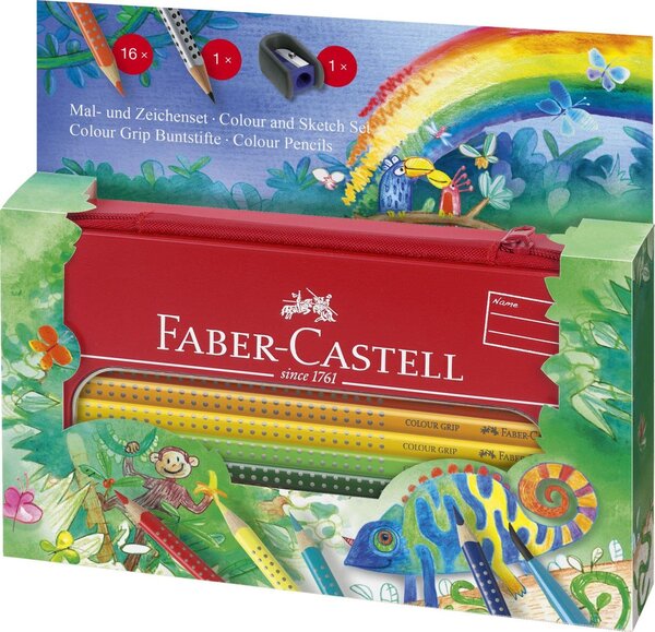 Kit Coloriage 16 Crayons de couleur Colour GRIP FABER-CASTELL