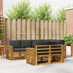 vidaXL Ensemble de canapé d'angle 7 Pièces Naturel et Anthracite