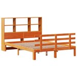 vidaXL Lit bibliothèque sans matelas cire marron 150x200 cm pin massif