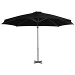 vidaXL Parasol déporté avec mât en aluminium Noir 300 cm