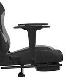 vidaXL Chaise de jeu de massage repose-pied Noir et gris clair Tissu