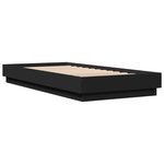 vidaXL Cadre de lit sans matelas noir 100x200 cm bois d'ingénierie
