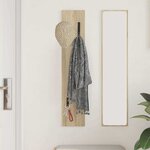vidaXL Porte-manteau mural Chêne sonoma 20 x 1.5 x 100 cm