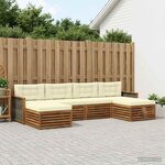 vidaXL Ensembles de canapés avec coussin 6 Pièces Bois d'Acacia Massif