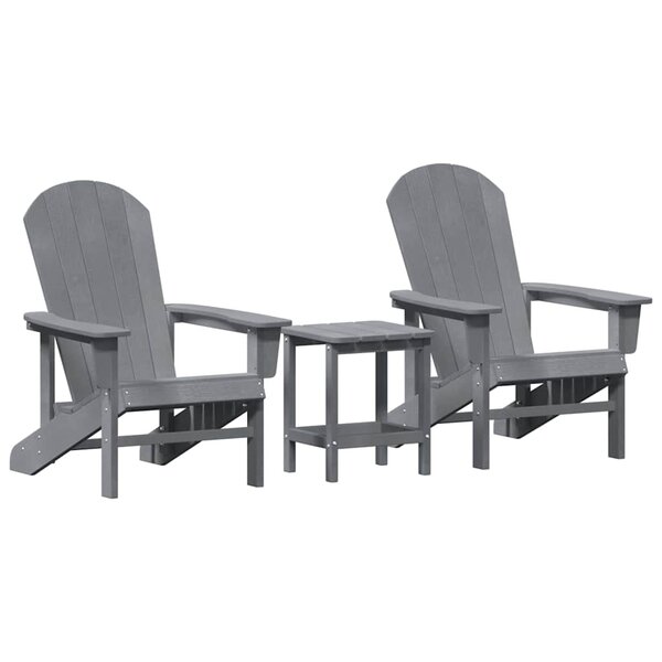 vidaXL Chaise de jardin 3 pc Gris clair Polyéthylène