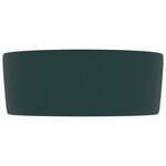 vidaXL Lavabo rond de luxe Vert foncé mat 40x15 cm Céramique