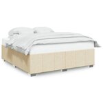 vidaXL Cadre de lit sans matelas crème 200x200 cm tissu