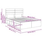 vidaXL Cadre de lit avec tête de lit Sonoma 140 x 190 cm Pin massif